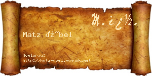 Matz Ábel névjegykártya